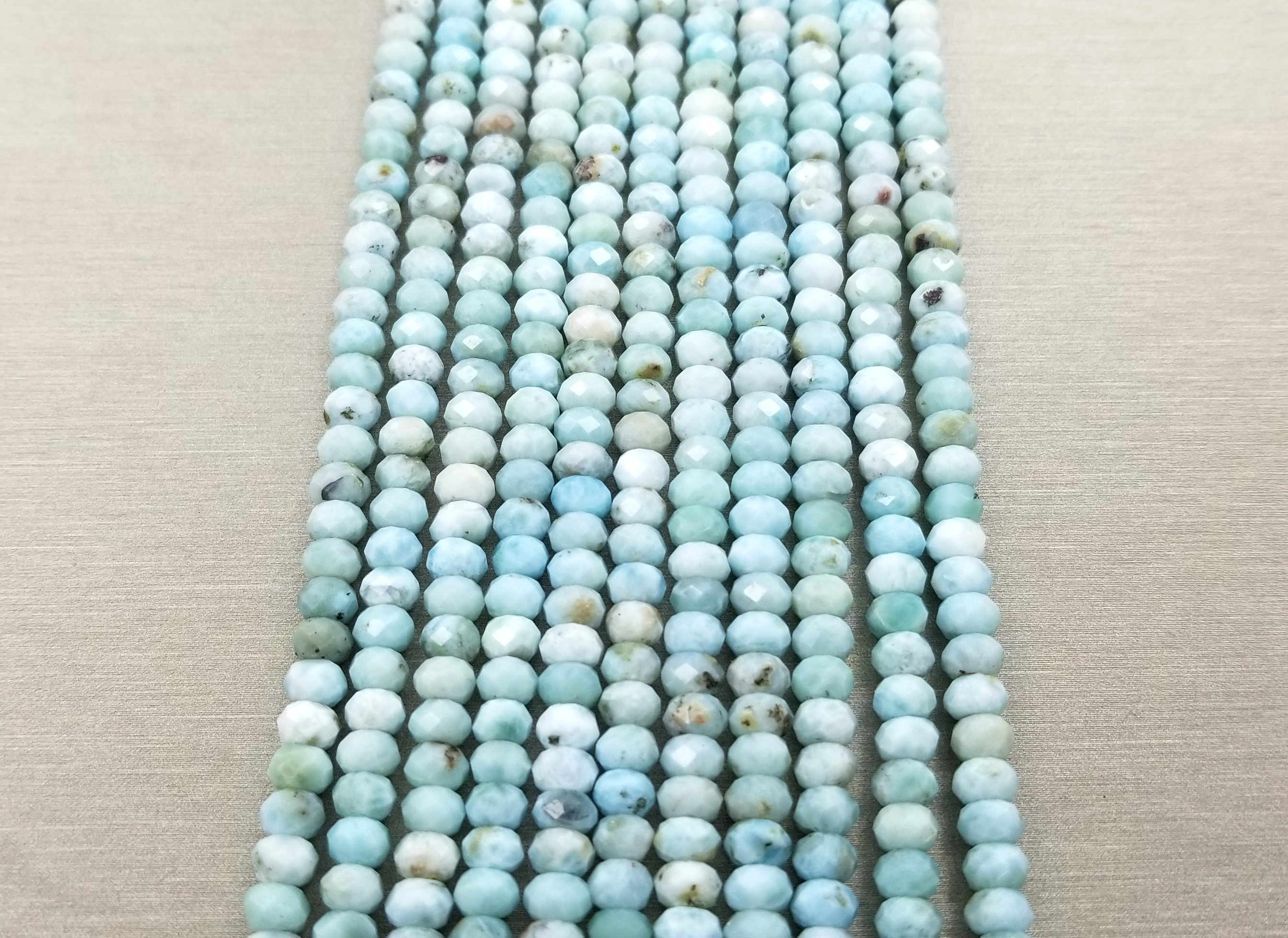 6MM Larimar Beads Grade AAA Genuine Natural Gemstone Faceted Round ...