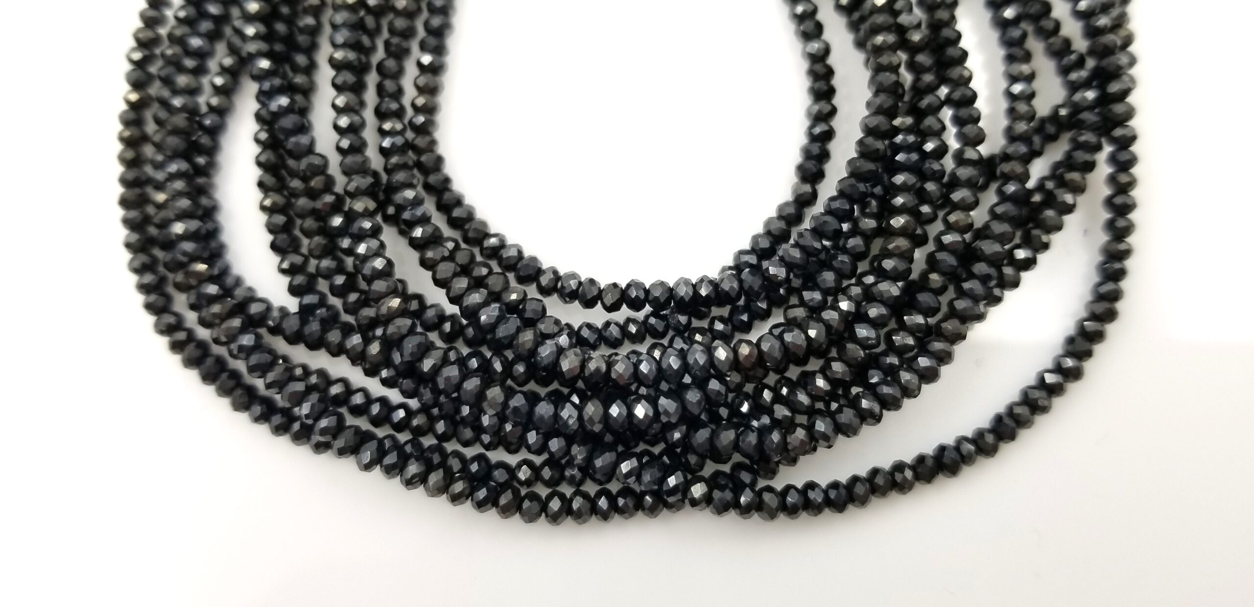 3mm Dark Mystic Spinel, Black Spinel Beads Faceted Rondelle Gemstone ...