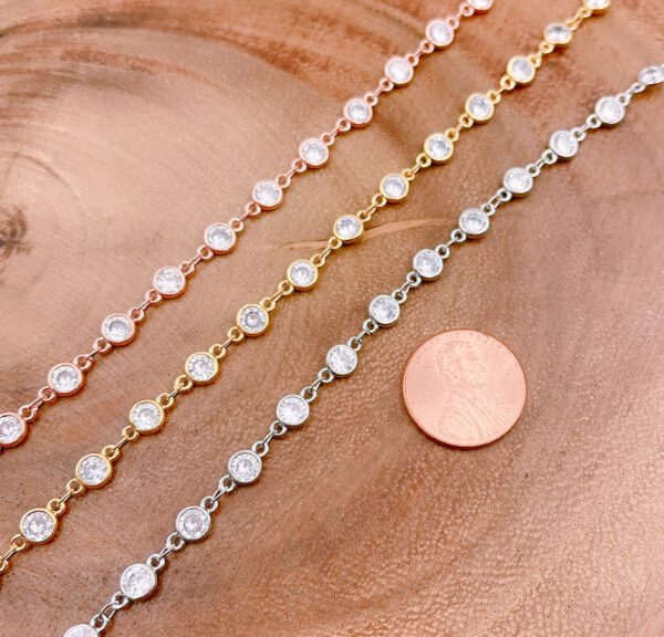 Variety of Round Cut Diamond Bezel Chain and Coin