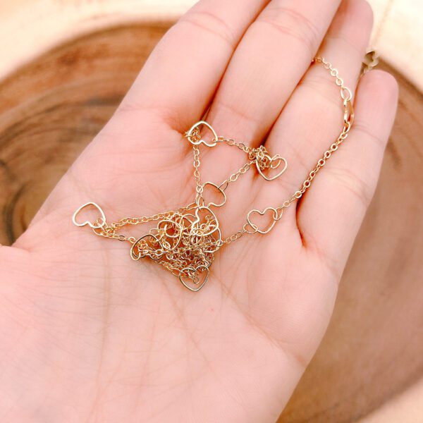Heart Charm Filled by Gold Chain