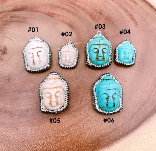 Small and Big Carved Buddha Head Pendant