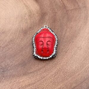 Red Carved Buddha Head Pendant