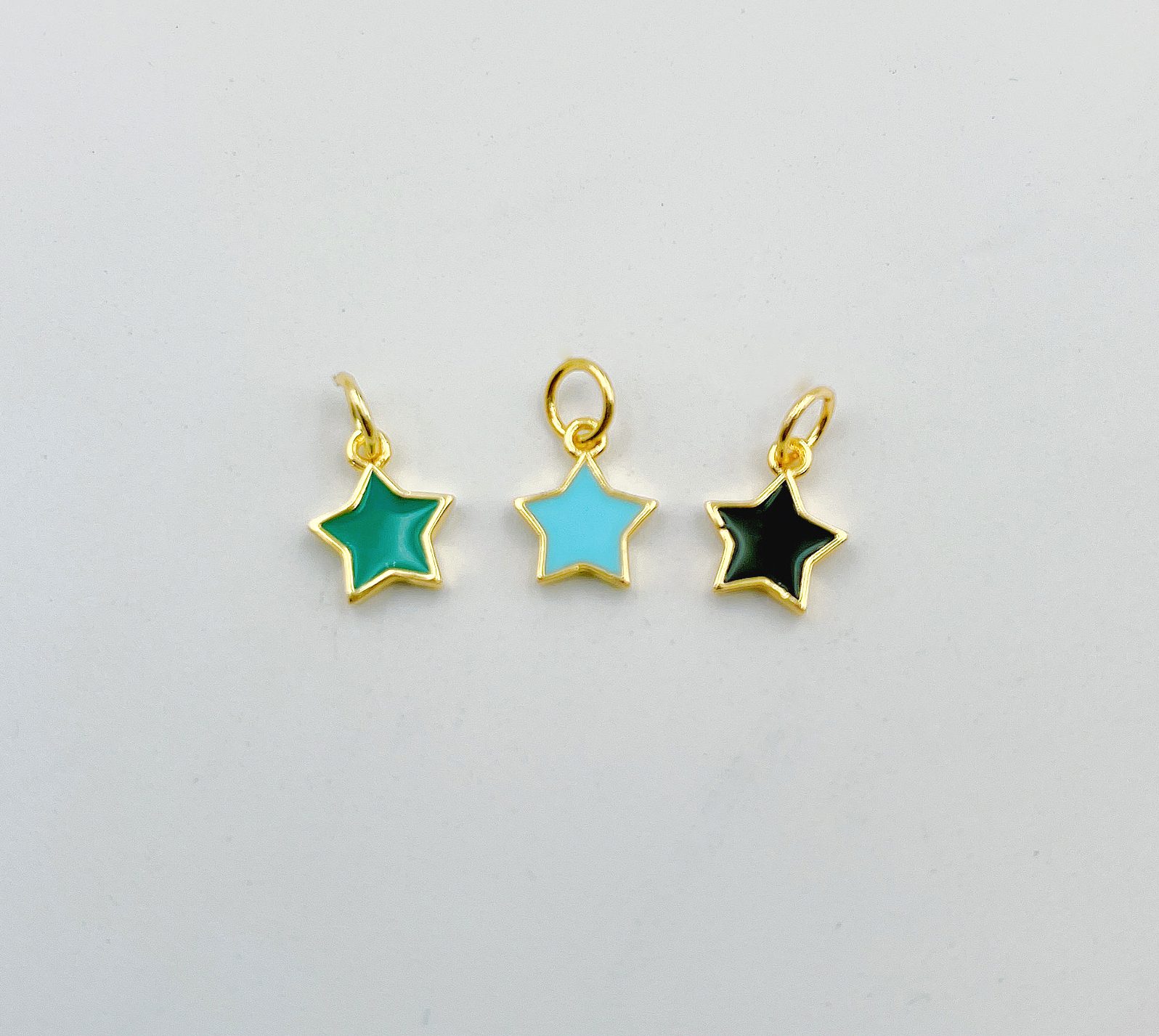 Enamel Star Gold Finish Charm Pendant 