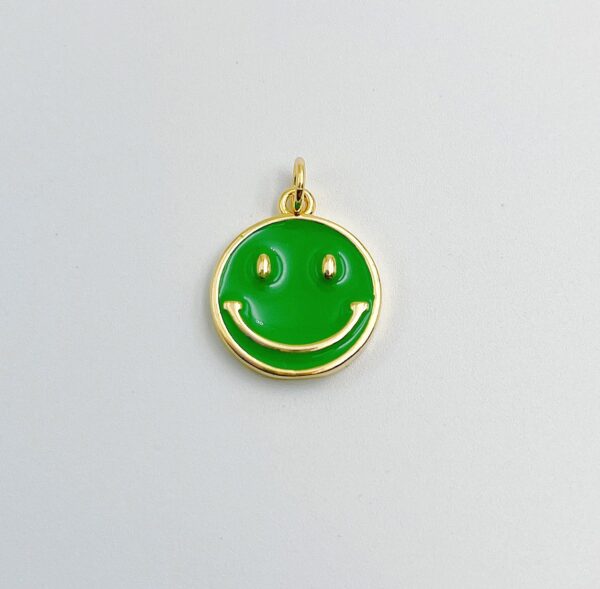 Green Smiley Happy Charms