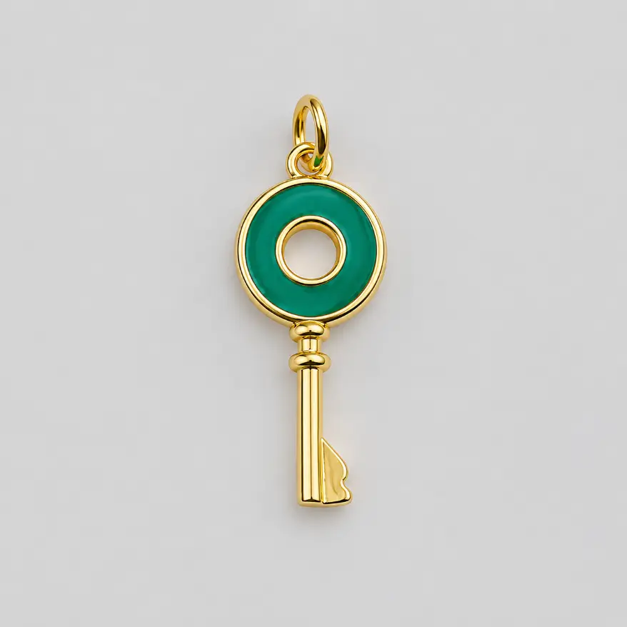 Gold Filled Enamel Key Charm, Colorful Skeleton Key Pendant, Pink Black Red Green Key Jewelry Finding for DIY Necklace Bracelet, CP1312 - Image 2