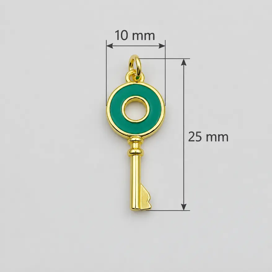 Gold Filled Enamel Key Charm, Colorful Skeleton Key Pendant, Pink Black Red Green Key Jewelry Finding for DIY Necklace Bracelet, CP1312 - Image 6