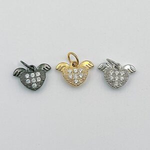 Variety Color of Tiny Heart Love Angel Wings Pendant