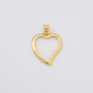18K Gold Filled Heart Charm Pendant, Valentines Gift, Gold Necklace Pendant for Necklace Bracelet Charm Component Supply, 23x18mm, CP1318