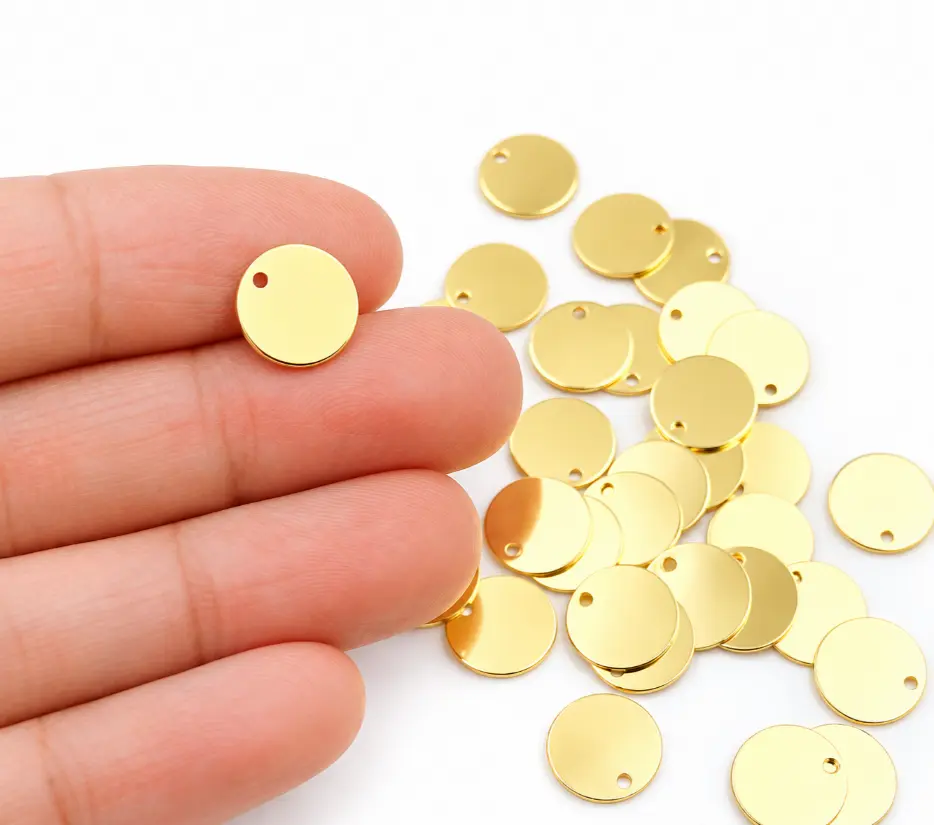 Gold Filled Round Blank Disc Charm, Smooth Metal Stamping Tag Pendant, 6/8/10mm Circle Charm for Necklace Bracelet DIY Jewelry, CP1323 - Image 2