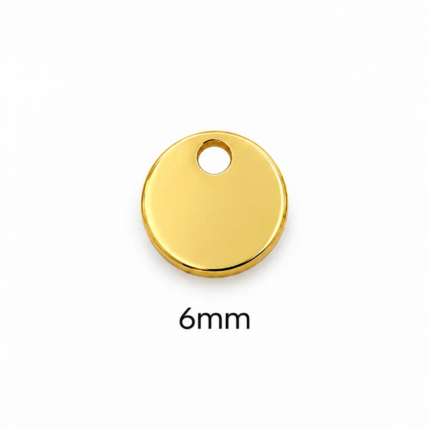 Gold Filled Round Blank Disc Charm, Smooth Metal Stamping Tag Pendant, 6/8/10mm Circle Charm for Necklace Bracelet DIY Jewelry, CP1323 - Image 3