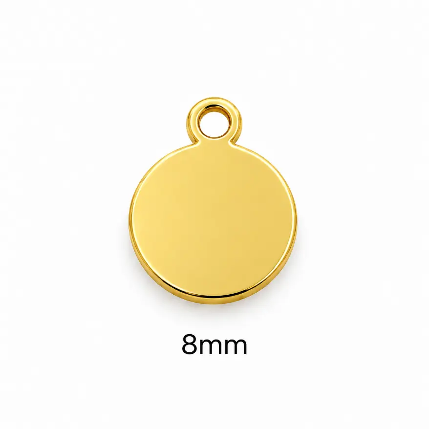 Gold Filled Round Blank Disc Charm, Smooth Metal Stamping Tag Pendant, 6/8/10mm Circle Charm for Necklace Bracelet DIY Jewelry, CP1323 - Image 4