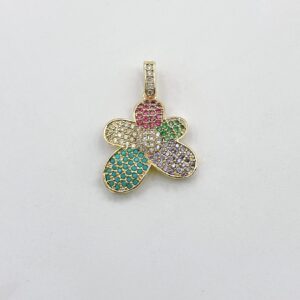 Multi-colors flower pendant