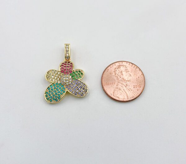 Multi-colors flower pendant and coins