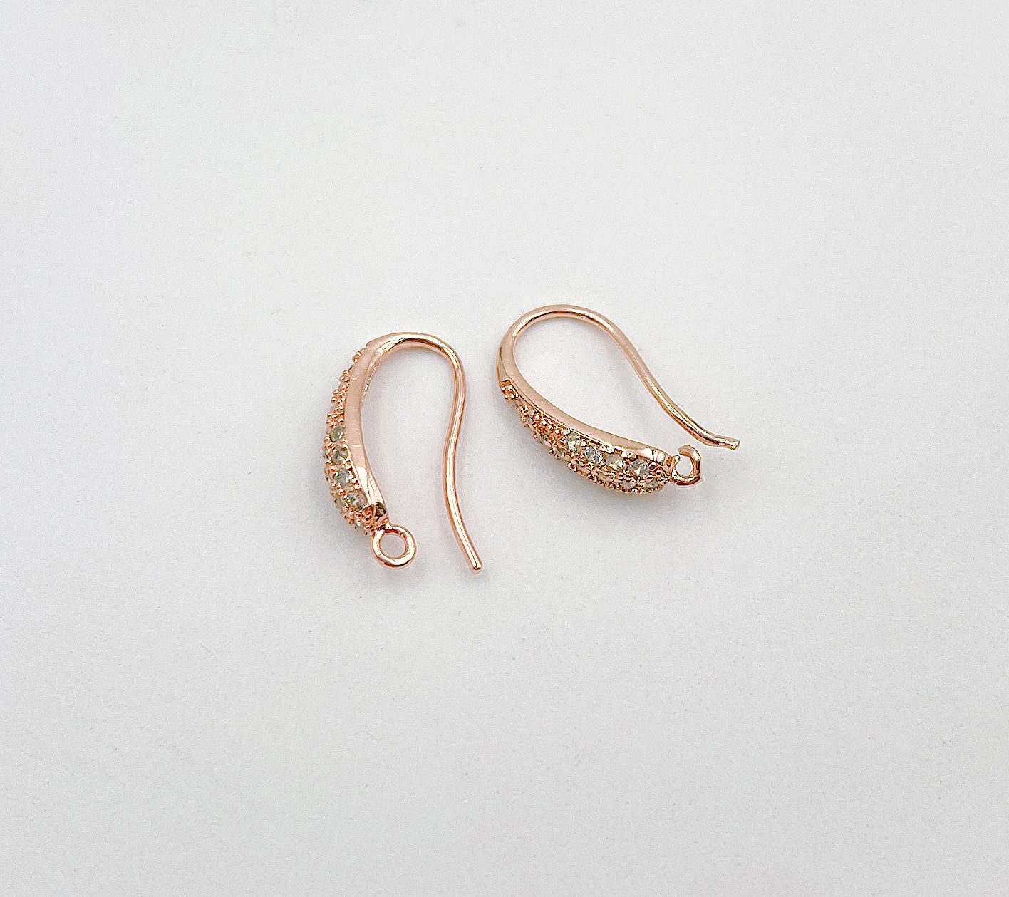 18K Gold Filled Ear Wires, Micro Pave CZ Shephard’s Hooks Ear Wires ...