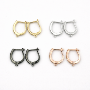 Gold Filled CZ Hoop Earrings, Pave Huggie Connector Hoops for DIY Charm Dangle Jewelry Making, Minimalist Gift for Her, ER023