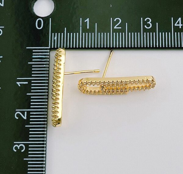 Measuring Pair of Gold Paper Clip Earrings