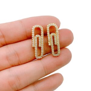 Pair of Gold Paper Clip Earrings