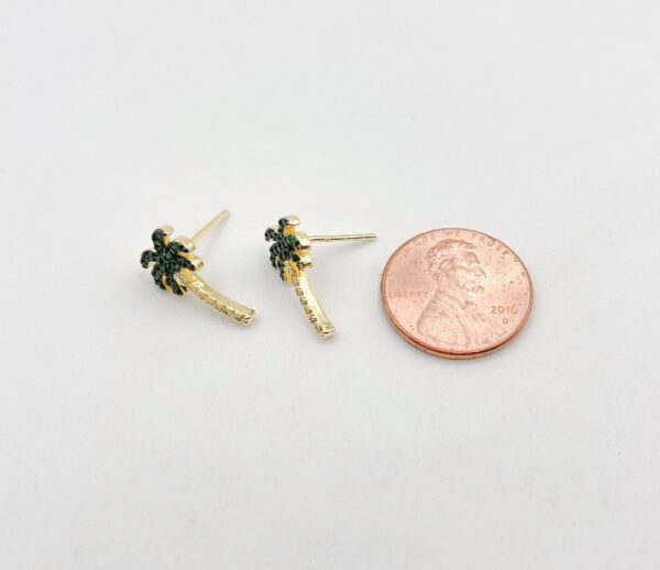 Palm Tree Earrings and coin