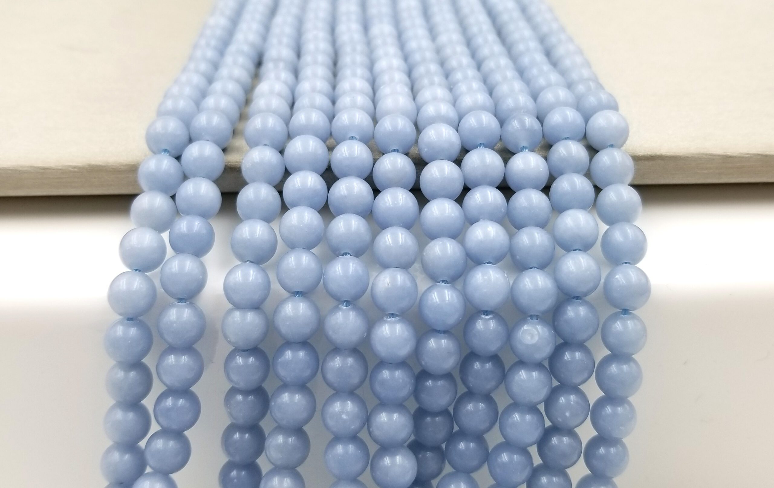 Natural Angelite Blue Gemstone Round Spacer Beads 4mm 6mm 8mm 10mm 12mm 15" 
