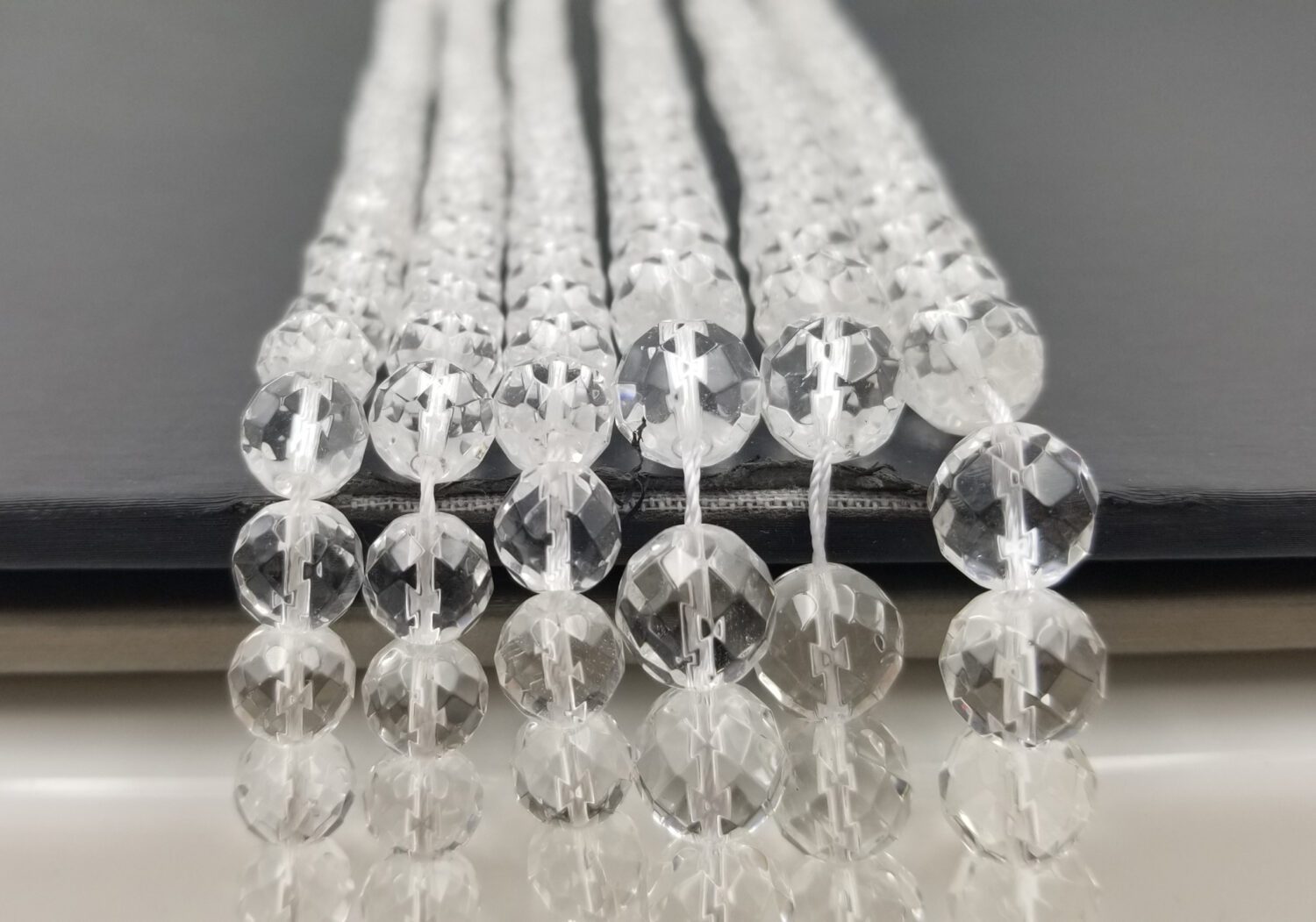 Clear Quartz Smooth Round Beads Full Strand 15.5 inches 6mm, 8mm