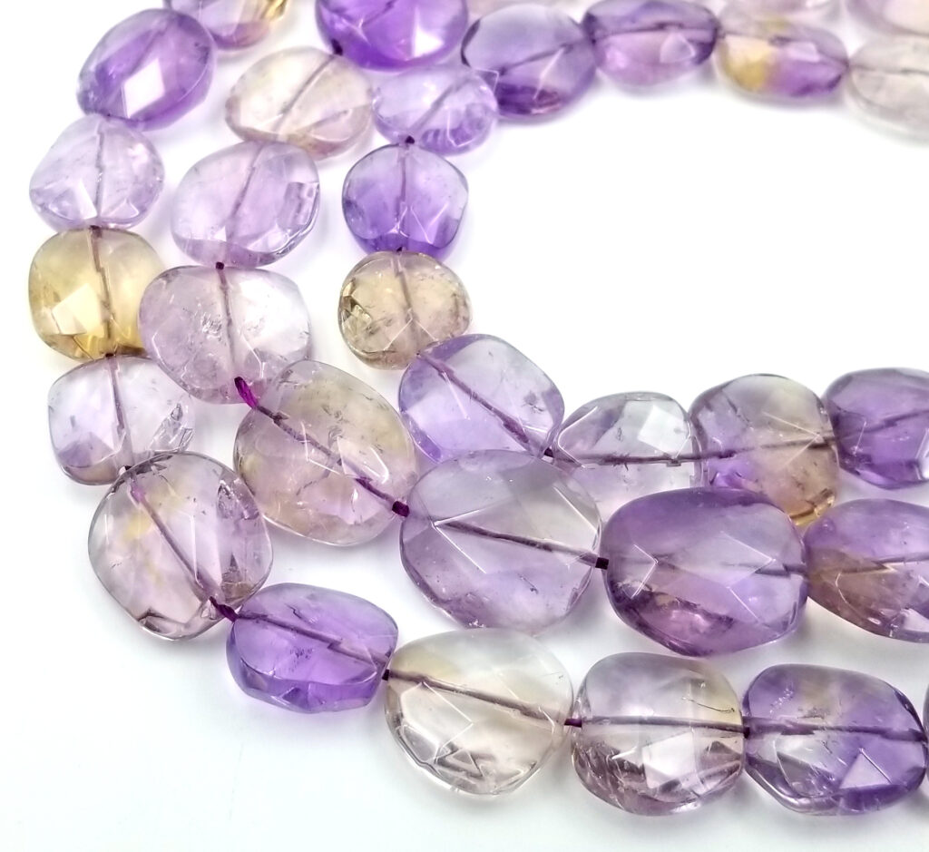 Natural Ametrine Faceted Beads Approx 13mm, 16mm 15.5″ Strand, GRN209