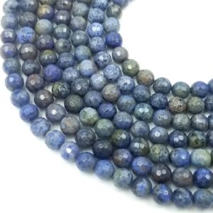 Natural Dumortierite In Quartz Round Beads 6mm 8mm 15.5" Strand, GRN218