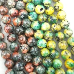 Natural Seraphinite Yellow and Red Chlinoclocre Beads