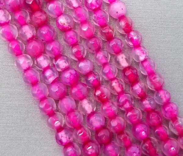 Dyed Pink Agate Natural Gemstones Beads