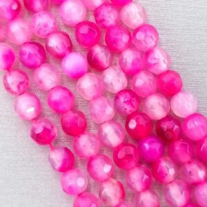 Dyed Pink Agate Natural Gemstones Beads
