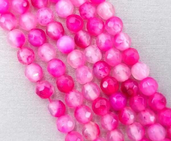 Dyed Pink Agate Natural Gemstones Beads