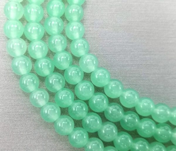 Polished Green Round Beads