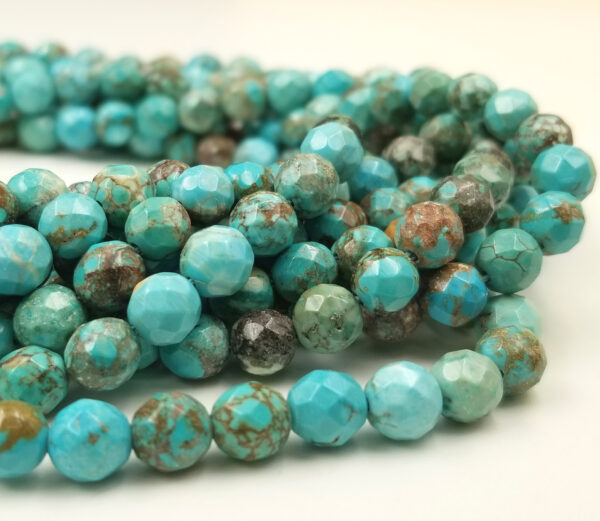 Faceted Turquoise Natural Round Beads