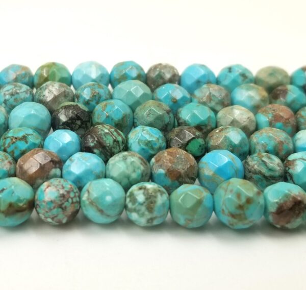 Faceted Turquoise Natural Round Beads
