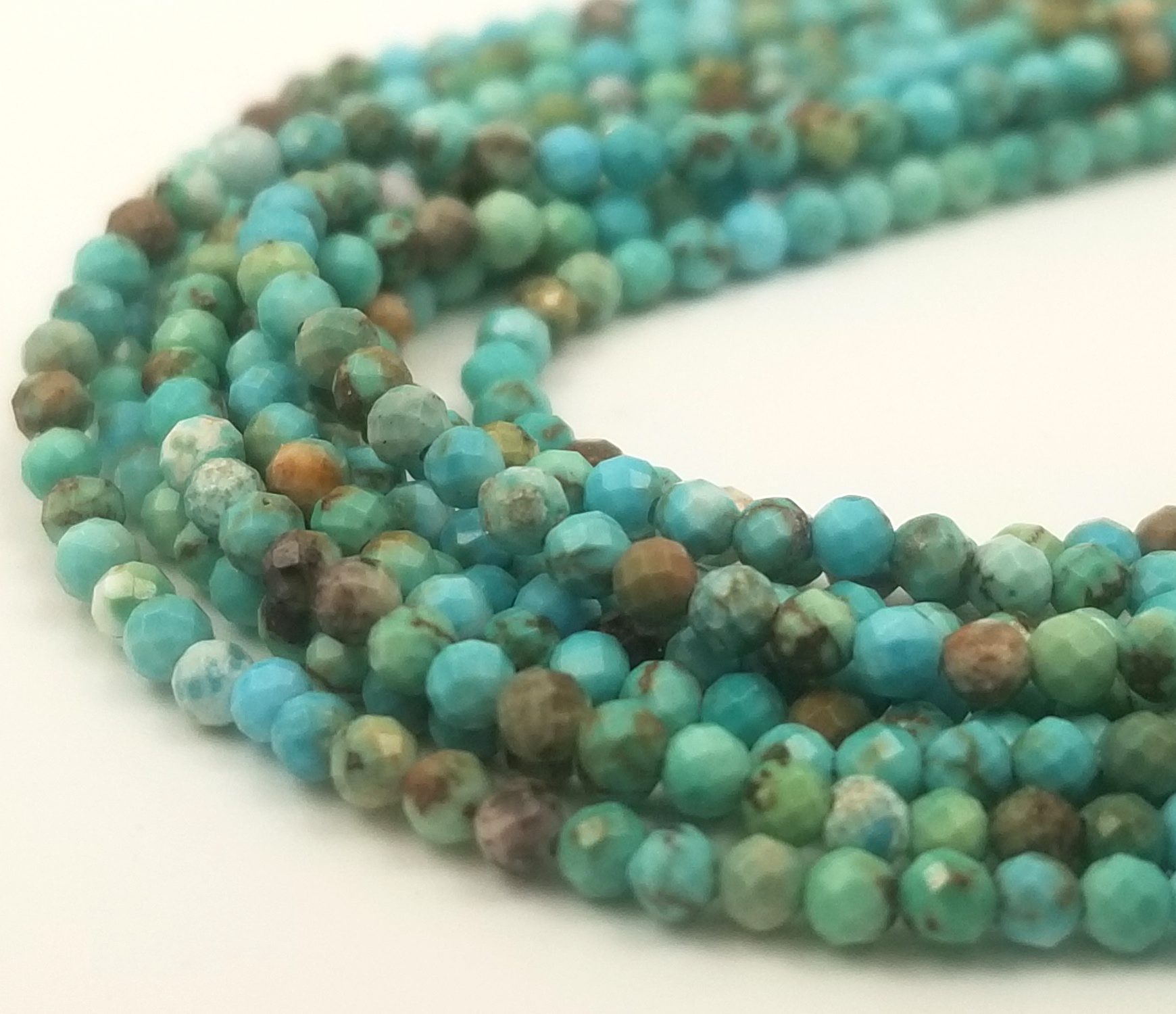 Faceted Turquoise Mm Mm Mm Natural Round Beads No Heat Or Treated