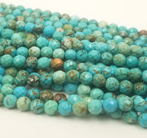 Faceted Turquoise Natural Round Beads