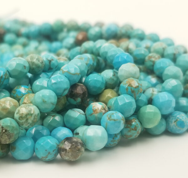 Faceted Turquoise Natural Round Beads