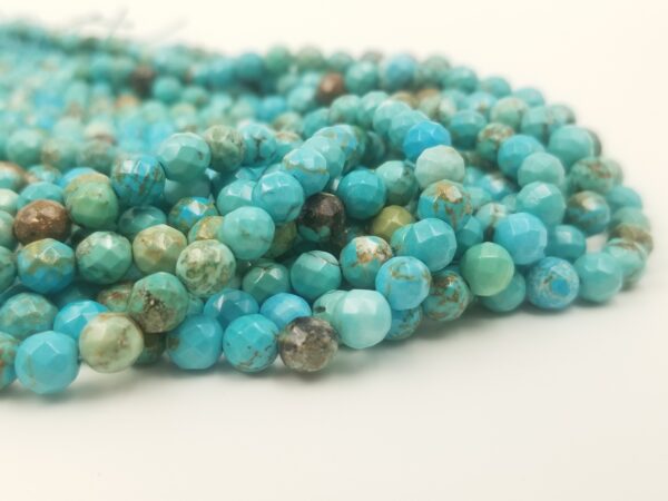 Faceted Turquoise Natural Round Beads