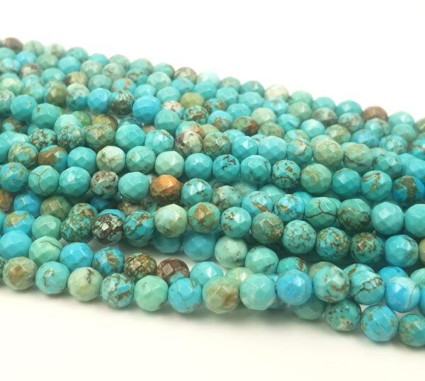 Faceted Turquoise Natural Round Beads