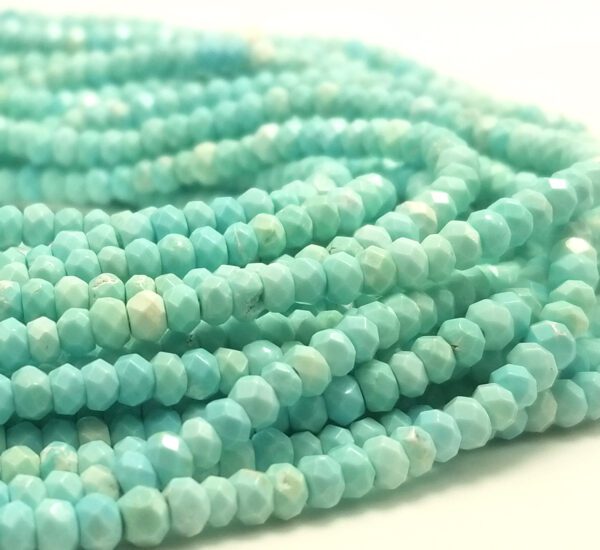 Faceted Turquoise Rondelle Beads