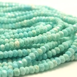 Faceted Turquoise Rondelle Beads