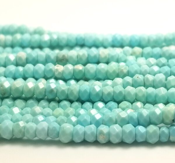 Faceted Turquoise Rondelle Beads