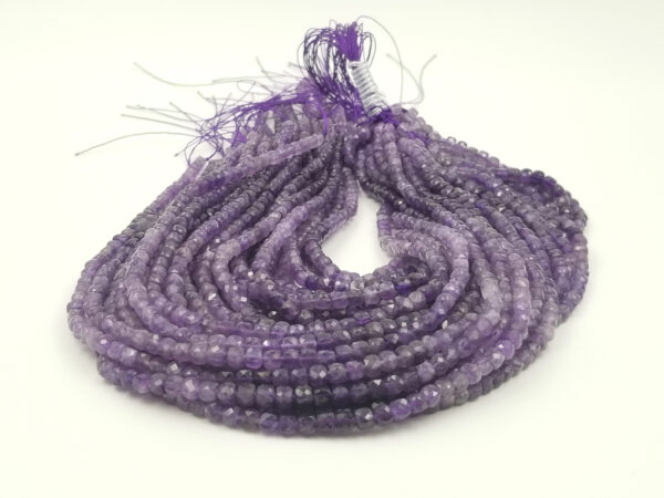 Amethyst Genuine Natural Round Cube Beads