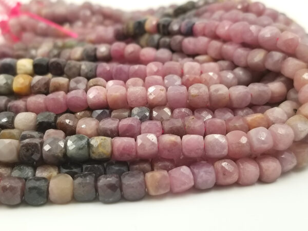 Ruby Sapphire Natural Clean Cube Beads