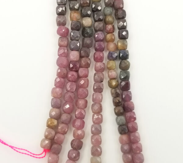 Ruby Sapphire Natural Clean Cube Beads