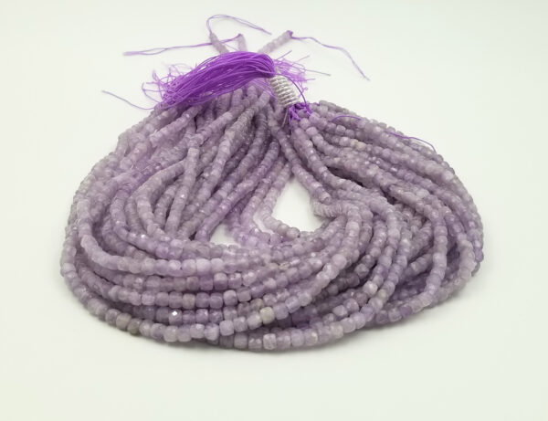 Lavender Jade Purple Lilac Mountain Jade Cube Beads