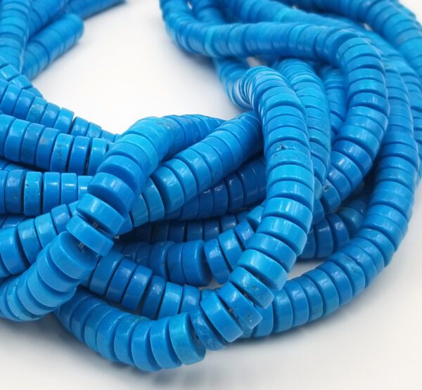 Rondelle Cut Turquoise Blue Beads