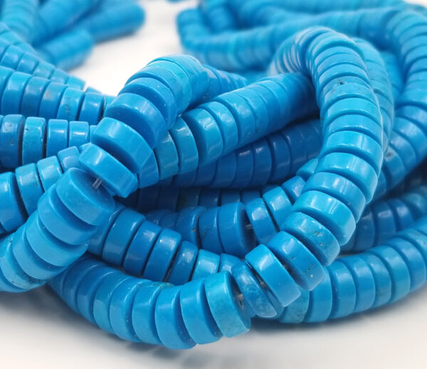 Rondelle Cut Turquoise Blue Beads