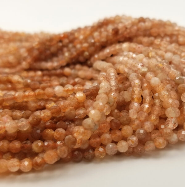 Faceted Sunstone Natural Gemstone Beads