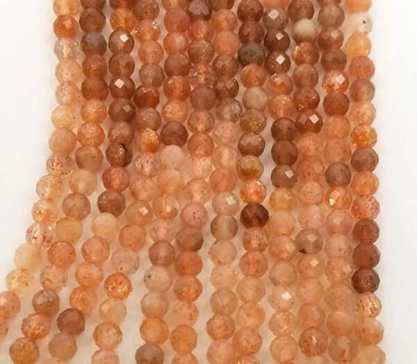 Faceted Sunstone Natural Gemstone Beads