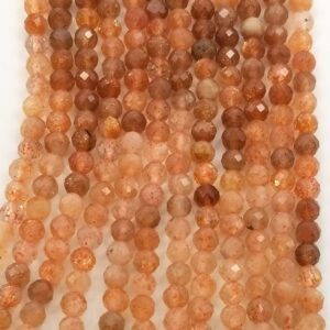 Faceted Sunstone Natural Gemstone Beads